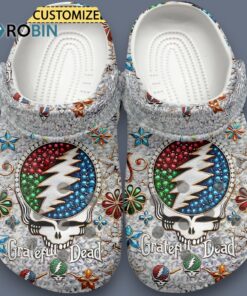 Custom Name Grateful Dead Music Unique And Attractive Corloful Gem Pattern Classic Crocs