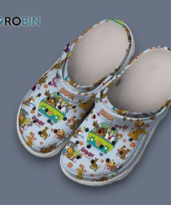 Custom Name Happy Funny Scooby Doo And Friends Light Blue Classic Crocs