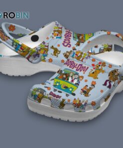 Custom Name Happy Funny Scooby Doo And Friends Light Blue Classic Crocs