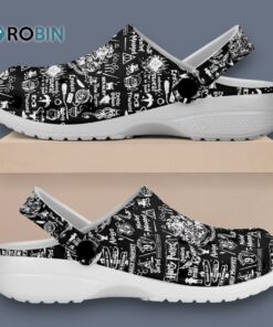 Custom Name Harry Potter Movie Black White Classic Crocs