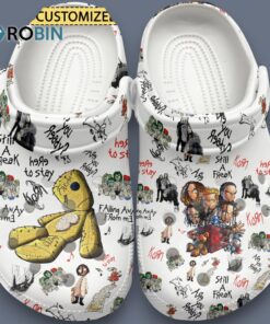 Custom Name Korn Music Still A Freak White Classic Crocs
