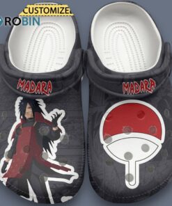 Custom Name Madara Uchiha Naruto Anime Gray Classic Crocs Custom Name Madara Uchiha Naruto Anime Gray Classic Crocs