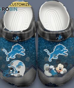 Custom Name Mickey And Detroit Lions Nfl Sport Blue Classic Crocs
