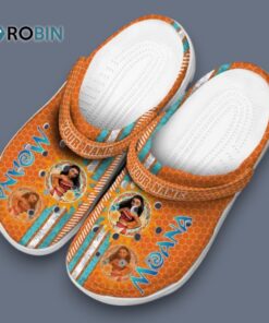 Custom Name Moana Contrasting Stripes Classic Crocs