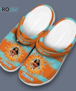 Custom Name Moana Paint Splatter Graphics Classic Crocs