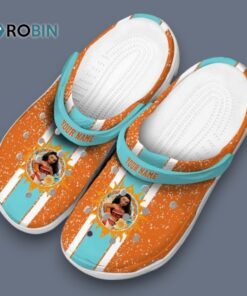 Custom Name Moana Vertical Stripes Classic Crocs