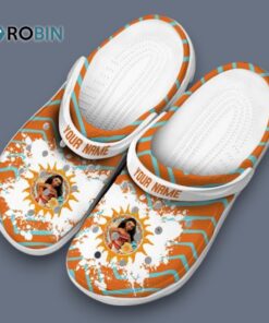 Custom Name Moana Zigzag Paint Burst Classic Crocs