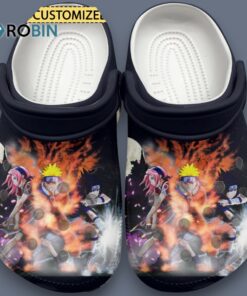 Custom Name Naruto Anime Burning Black Classic Crocs Custom Name Naruto Anime Burning Black Classic Crocs