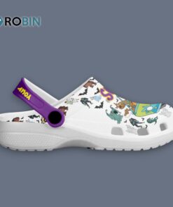 Custom Name Scooby Doo And Friends With Funny Tiny Pattern White Classic Crocs