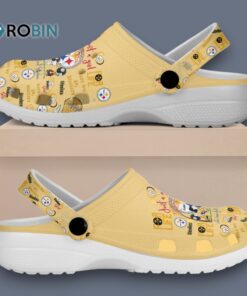 Custom Name Snoopy And Pittsburgh Steelers Nfl Sport Beige Classic Crocs