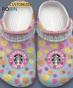 Custom Name Starbucks Drinks Softy Valentine Classic Crocs
