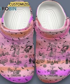 Custom Name The Nightmare Before Christmas Move Puple Pink Gadient Classic Crocs