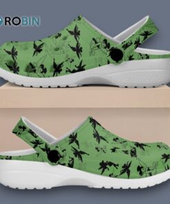 Custom Name Tinker Bell Disney Cartoon Black Green Classic Crocs