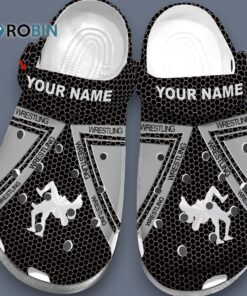 Custom Name Wrestling Steel Black Grey Clogs Shoes
