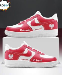 Customize Poland Flag & Coat of Arms Air Force Sneakers – National Pride Edition