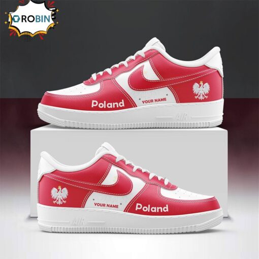Customize Poland Flag & Coat of Arms Air Force Sneakers – National Pride Edition