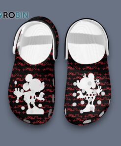 Customized Couple Slippers Mickey And Minnie Lovely Black Clogs Customized Couple Slippers Mickey And Minnie Lovely Black Clogs