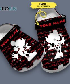 Customized Couple Slippers Mickey And Minnie Lovely Black Clogs Customized Couple Slippers Mickey And Minnie Lovely Black Clogs