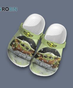 Cute Baby Yoda In Spaceship Star Wars Movie Classic Crocs
