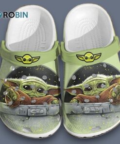 Cute Baby Yoda In Spaceship Star Wars Movie Classic Crocs