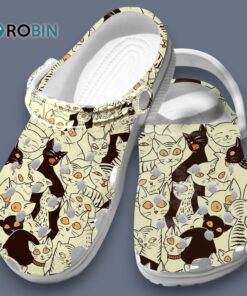 Cute Black And Beige Cats Classic Crocs