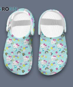 Cutie Green Shoes Hello Kitty Pattern Classic Crocs
