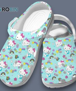 Cutie Green Shoes Hello Kitty Pattern Classic Crocs