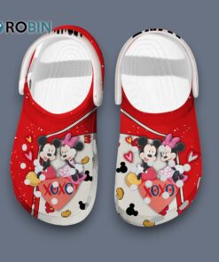 Dearing Mickey And Minnie XOXO Romantic Clogs Ideal Valentine Gift