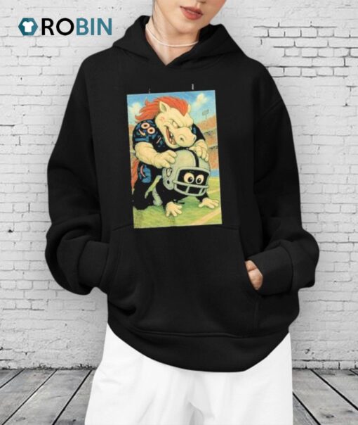 Denver Broncos Vs Las Vegas Raiders Miles On Rusher Mascot Shirt