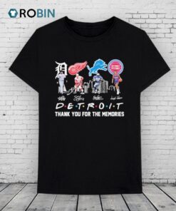 Detroit Tigers Detroit Red Wings Detroit Lions Detroit Piston Team Sport Thank You For The Memories Signatures Shirt