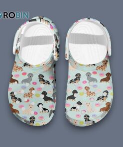 Durable Mint Color Dachshund Dog & Donuts Pet Classic Crocs