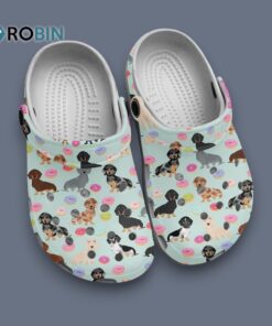 Durable Mint Color Dachshund Dog & Donuts Pet Classic Crocs