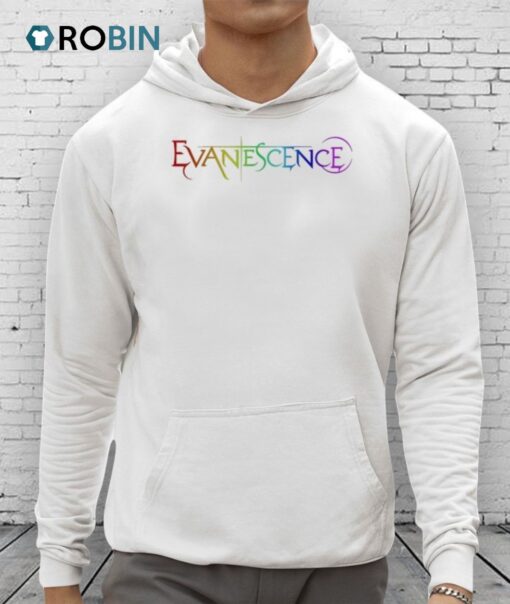 Evanescence Pride Logo Heather White Shirt