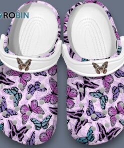 Eye catching & Comfortable Butterfly Purple Clogs, Express Shipping Available