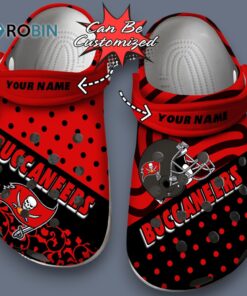 Football Personalized TB Buccaneers Polka Dots Colors Clog Shoes
