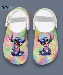 Funny Stitch Colorful 3D Printed Crocs, Express Shipping Available