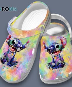 Funny Stitch Colorful 3D Printed Crocs, Express Shipping Available