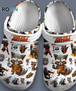 Guardian Of The Galaxy Movie Rockey Racoon Cartoon White 3D Printed Crocs Shoes
