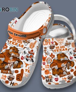 Hook ‘Em Horns Texas Longhorns Football NCAA Team Clogs Shoes