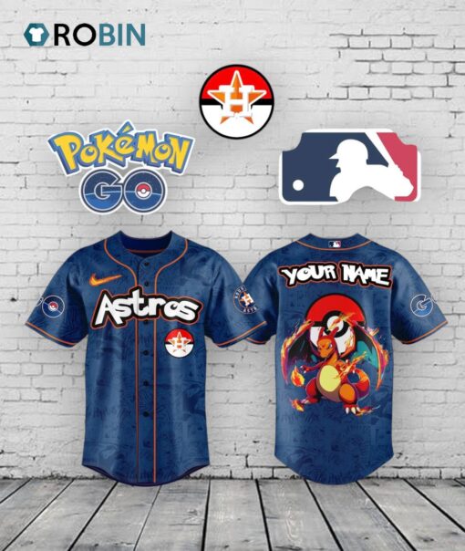 Houston Astros x Pokemon Go Charizard Baseball Baseball Jersey Shirt Style