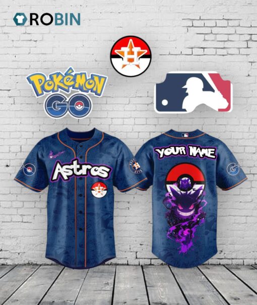 Houston Astros x Pokemon Go Gengar Baseball Baseball Jersey Shirt Style