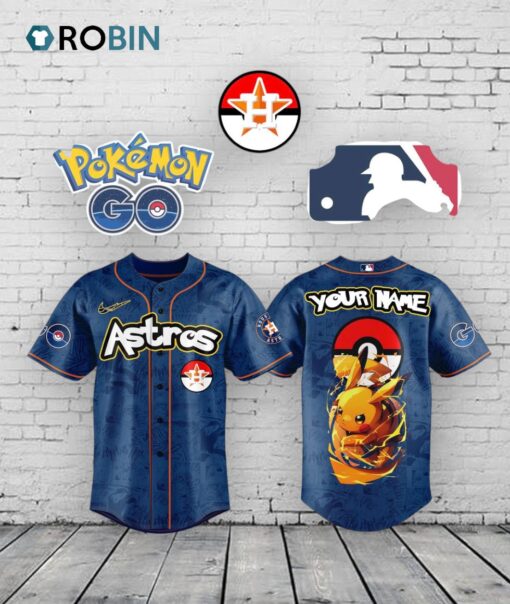 Houston Astros x Pokemon Go Pikachu Baseball Baseball Jersey Shirt Style