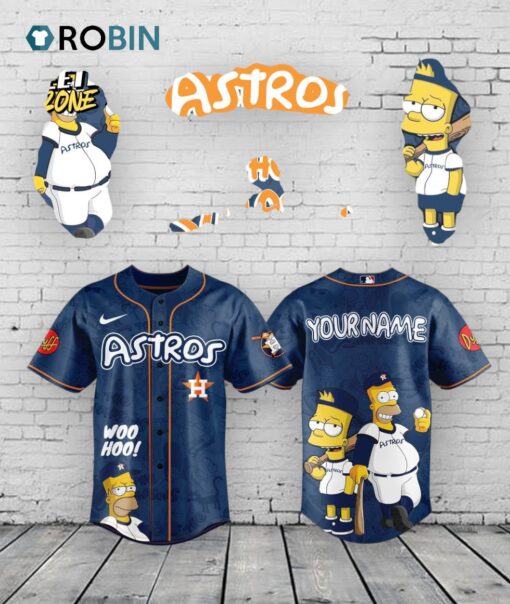 Houston Astros x The Simpsons Heritage Baseball Baseball Jersey Shirt Style