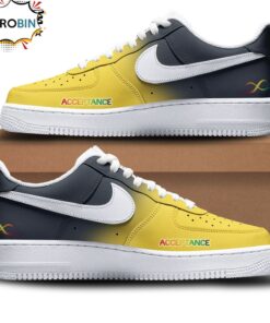 Indiana Pacers Autism Acceptance Month 2025 Yellow Black Air Force 1 Sneaker