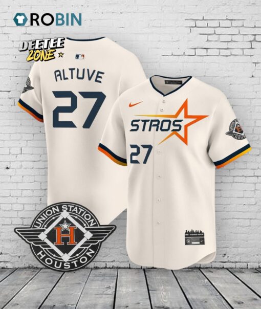 José Altuve #27 Houston Astros Baseball Baseball Jersey Shirt Style – Cream Special Edition