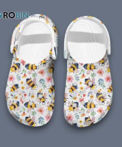 Joyful Spring Bee Swarm White Classic Crocs