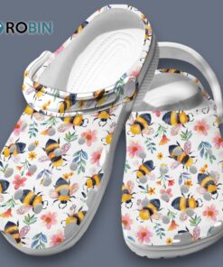 Joyful Spring Bee Swarm White Classic Crocs