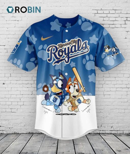 Kansas City Royals Bluey and Bingo Baseball Jersey Shirt Style