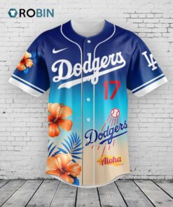 LA Dodgers Hawaiian Floral Custom Baseball Baseball Jersey Shirt Style – Personalized Name & Number