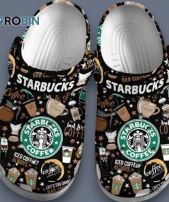 Lighweight & Comfortable Starbucks Coffee Black Clogs Shoes